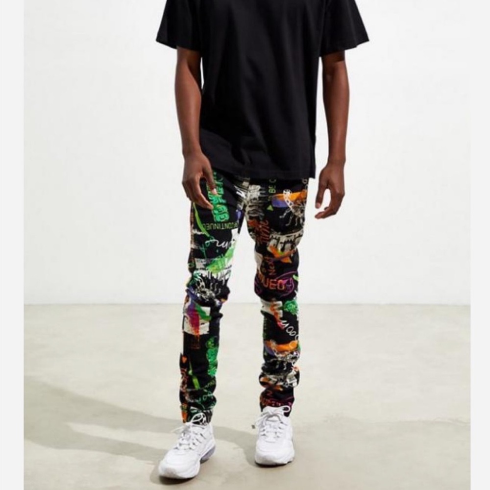 Outland graffiti Art Print Skinny OU Pants-L